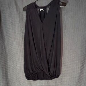 Black Sleeveless Draped Top